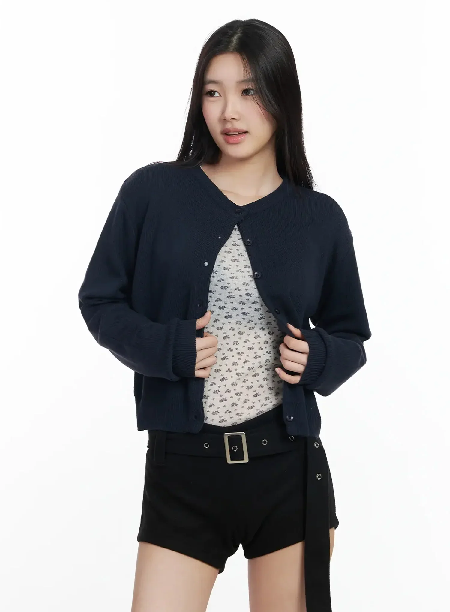 Round Neck Knit Cardigan IM502 - Image 7
