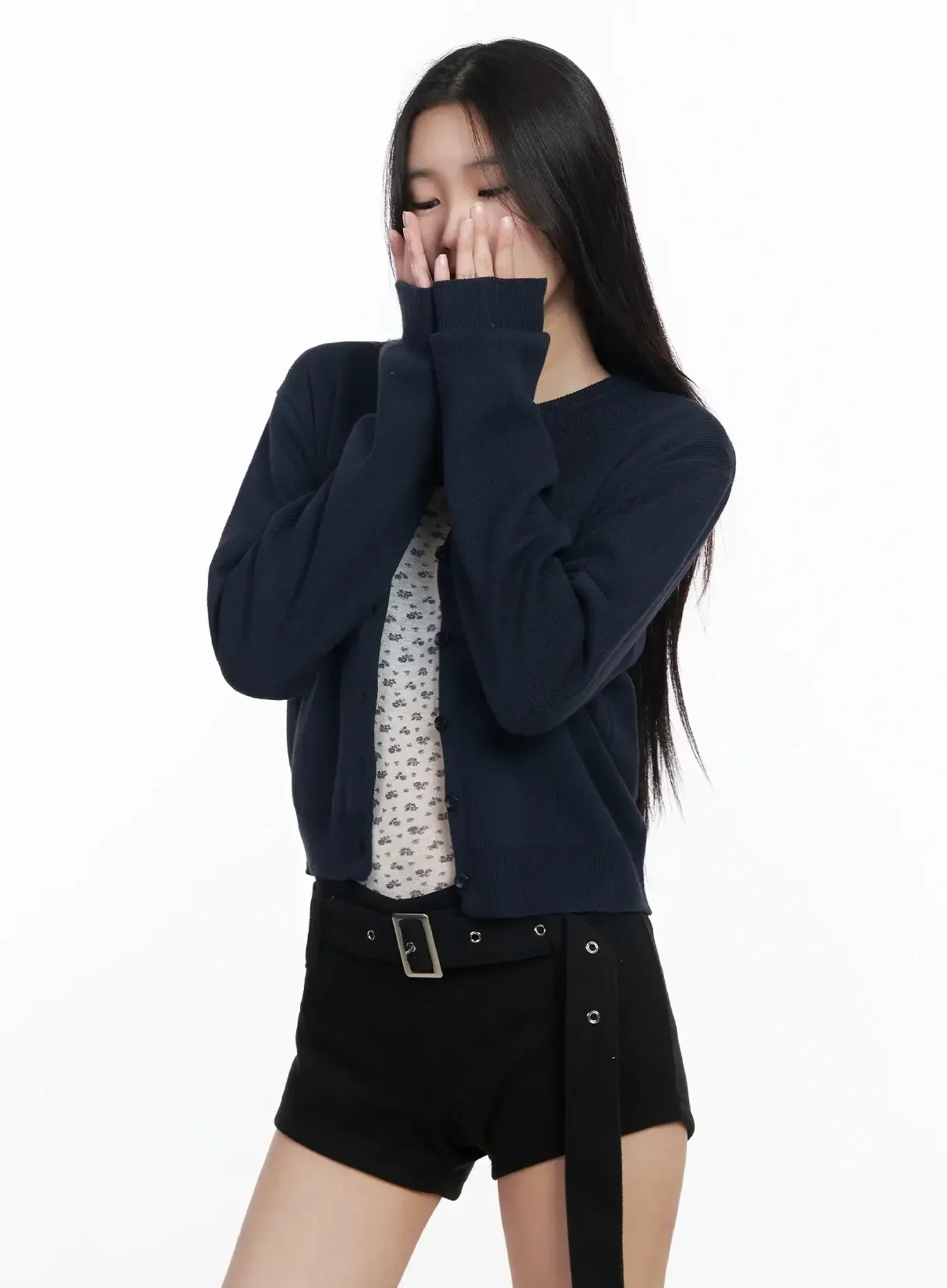 Round Neck Knit Cardigan IM502 - Image 8