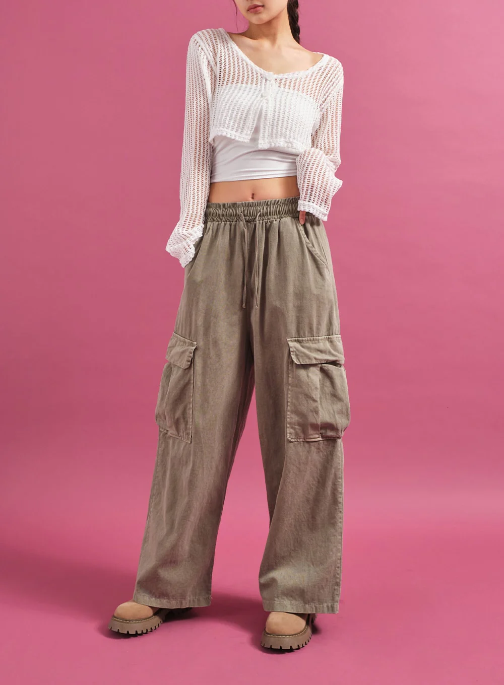 Sheer Mesh Crop Cardigan CY17 - Image 10