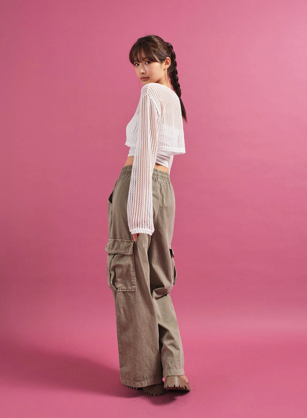 Sheer Mesh Crop Cardigan CY17 - Image 12