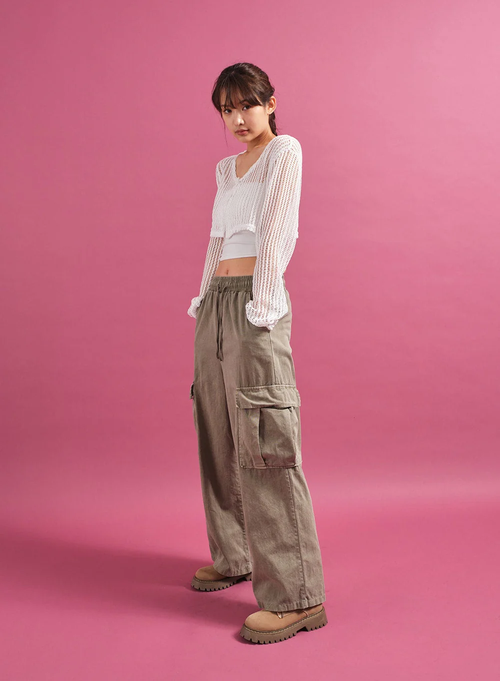 Sheer Mesh Crop Cardigan CY17 - Image 13