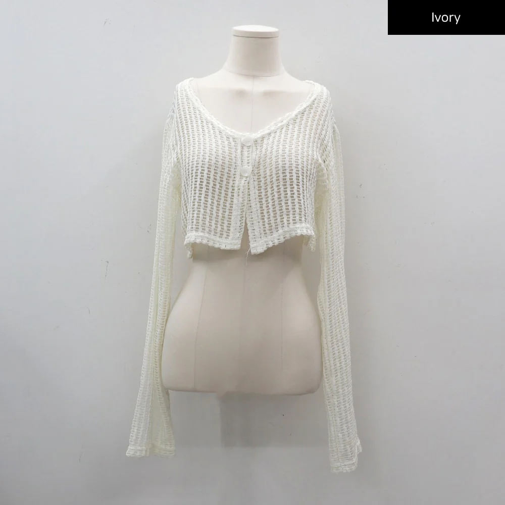 Sheer Mesh Crop Cardigan CY17 - Image 15