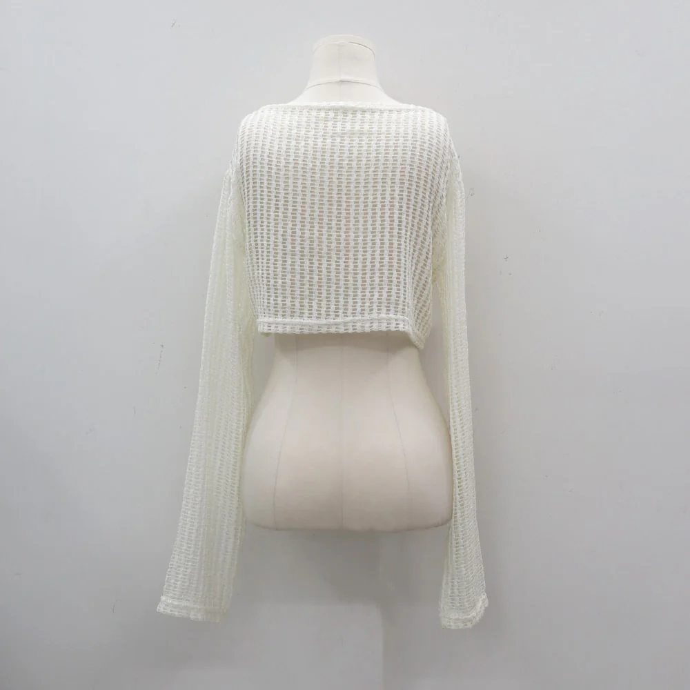 Sheer Mesh Crop Cardigan CY17 - Image 16