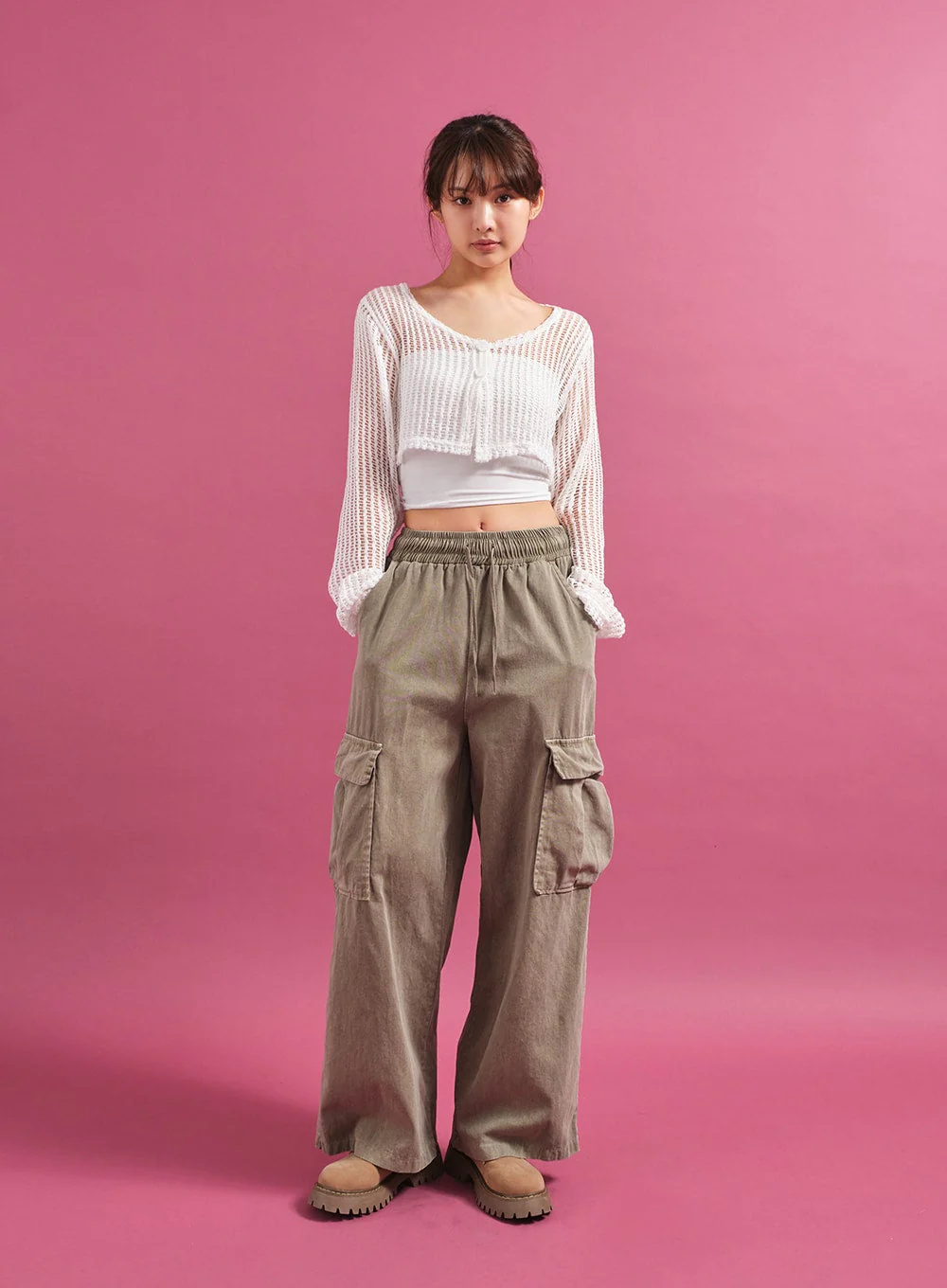 Sheer Mesh Crop Cardigan CY17 - Image 4