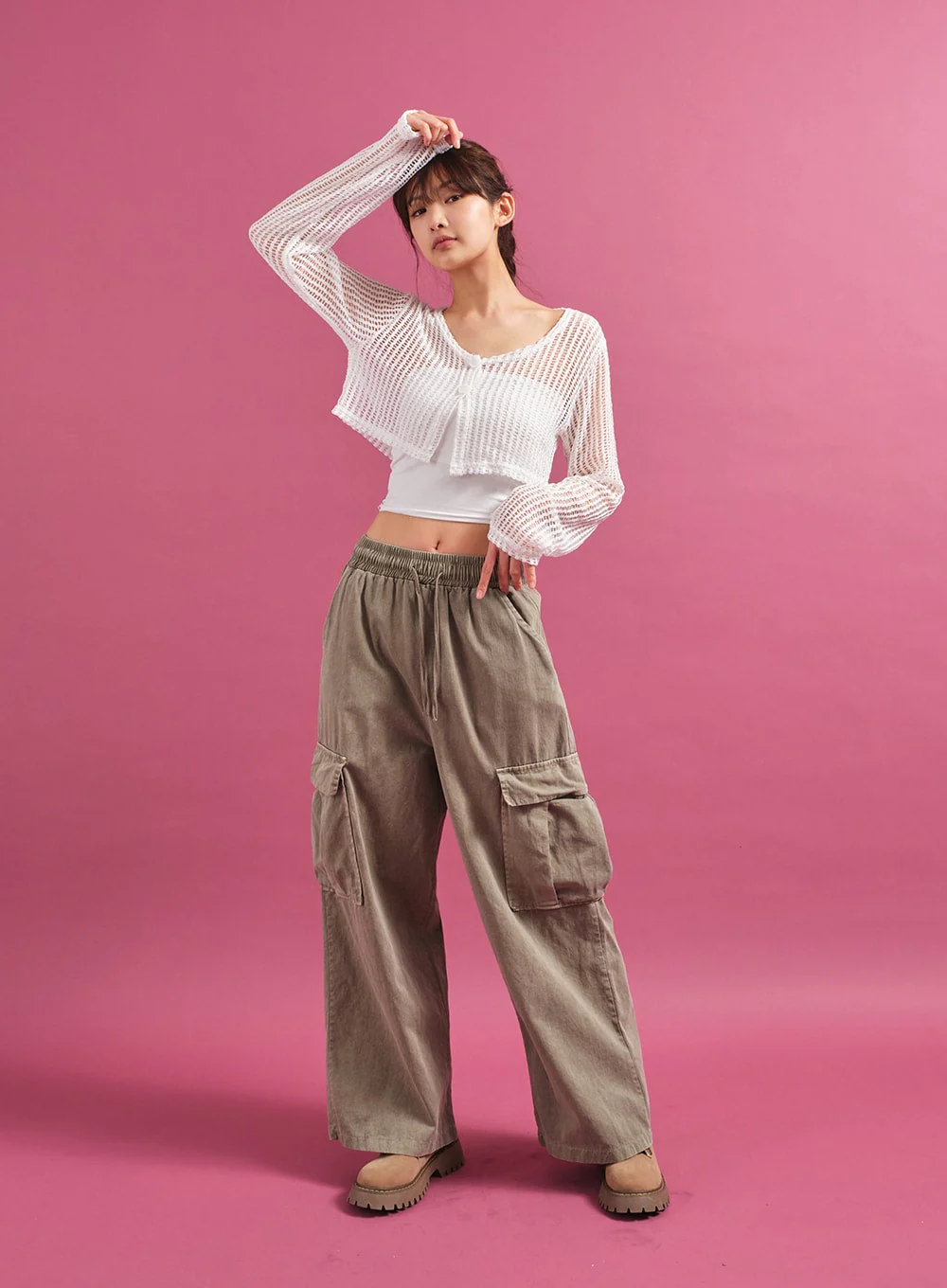Sheer Mesh Crop Cardigan CY17 - Image 7
