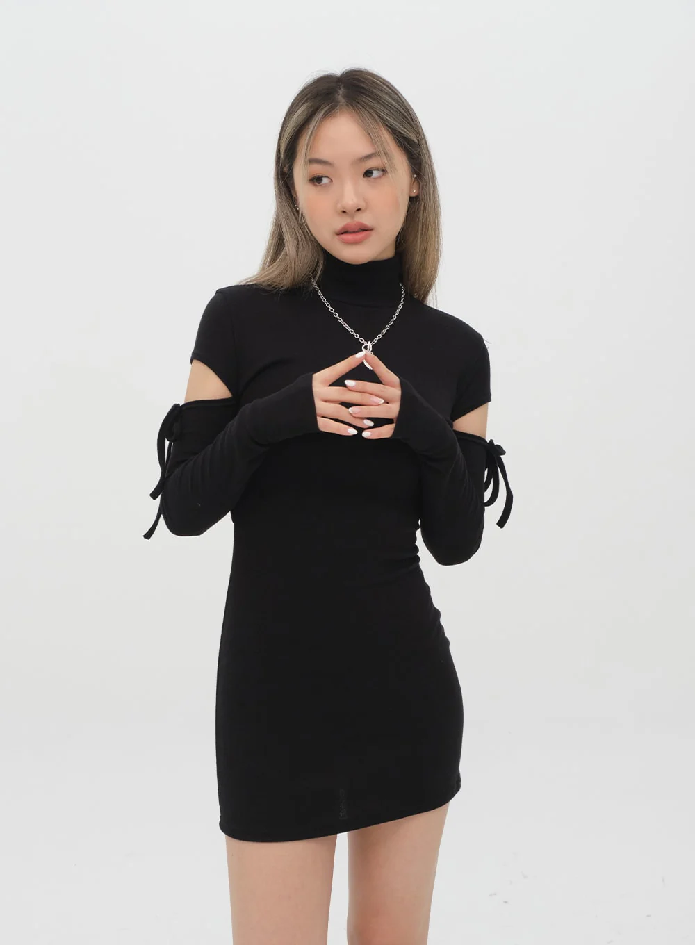 Slim Cut-Out Mini Dress C2001 - Image 10