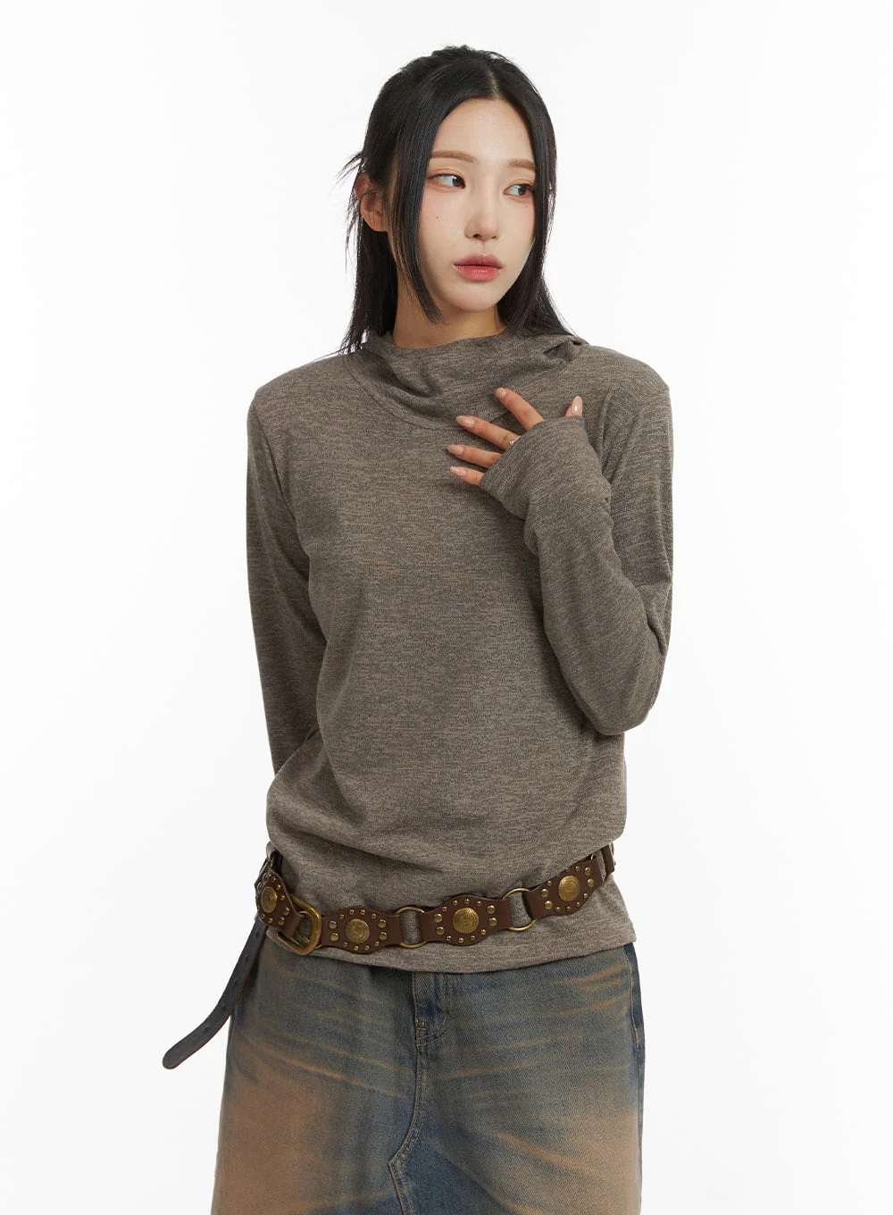 Slim Fit Hooded Top CJ418 - Image 4