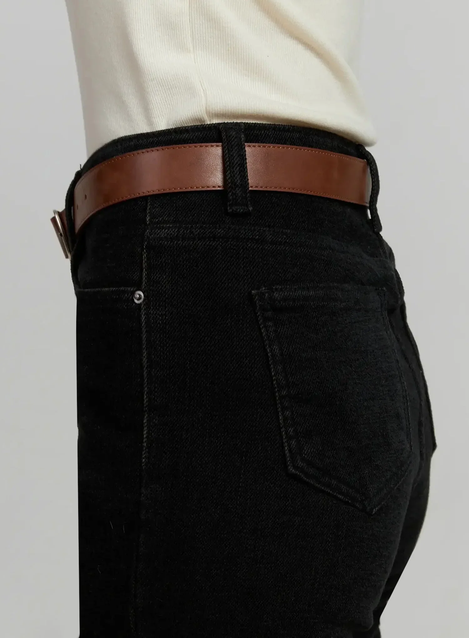 Square Buckle Slim Belt IJ502 - Image 6