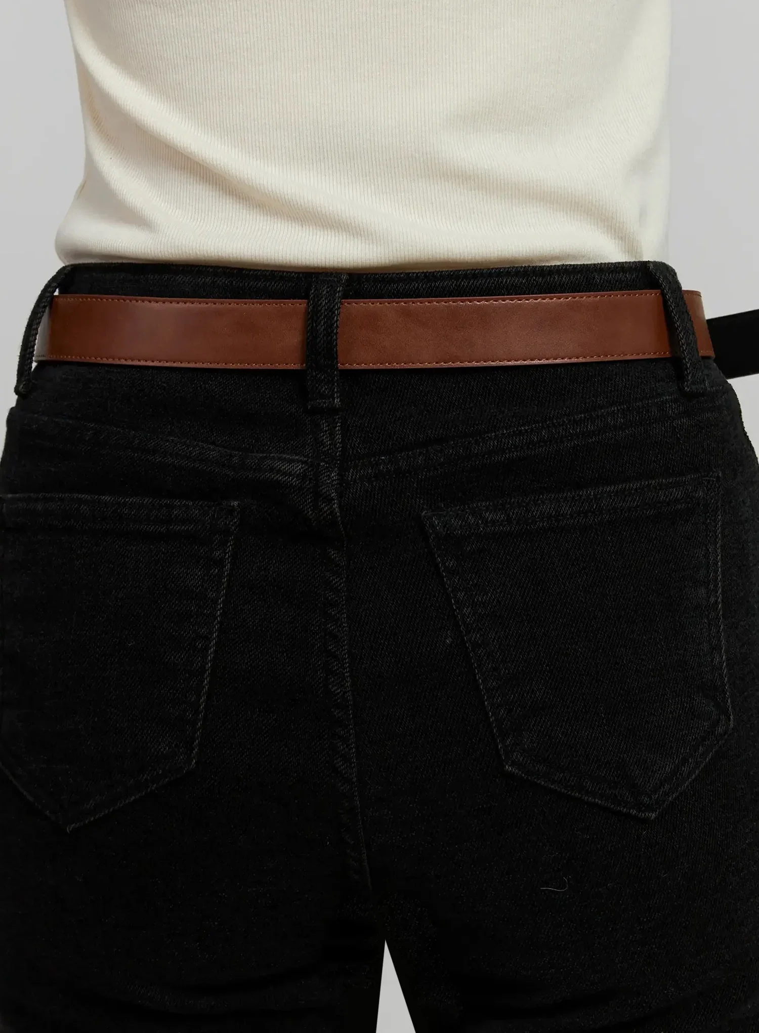 Square Buckle Slim Belt IJ502 - Image 7