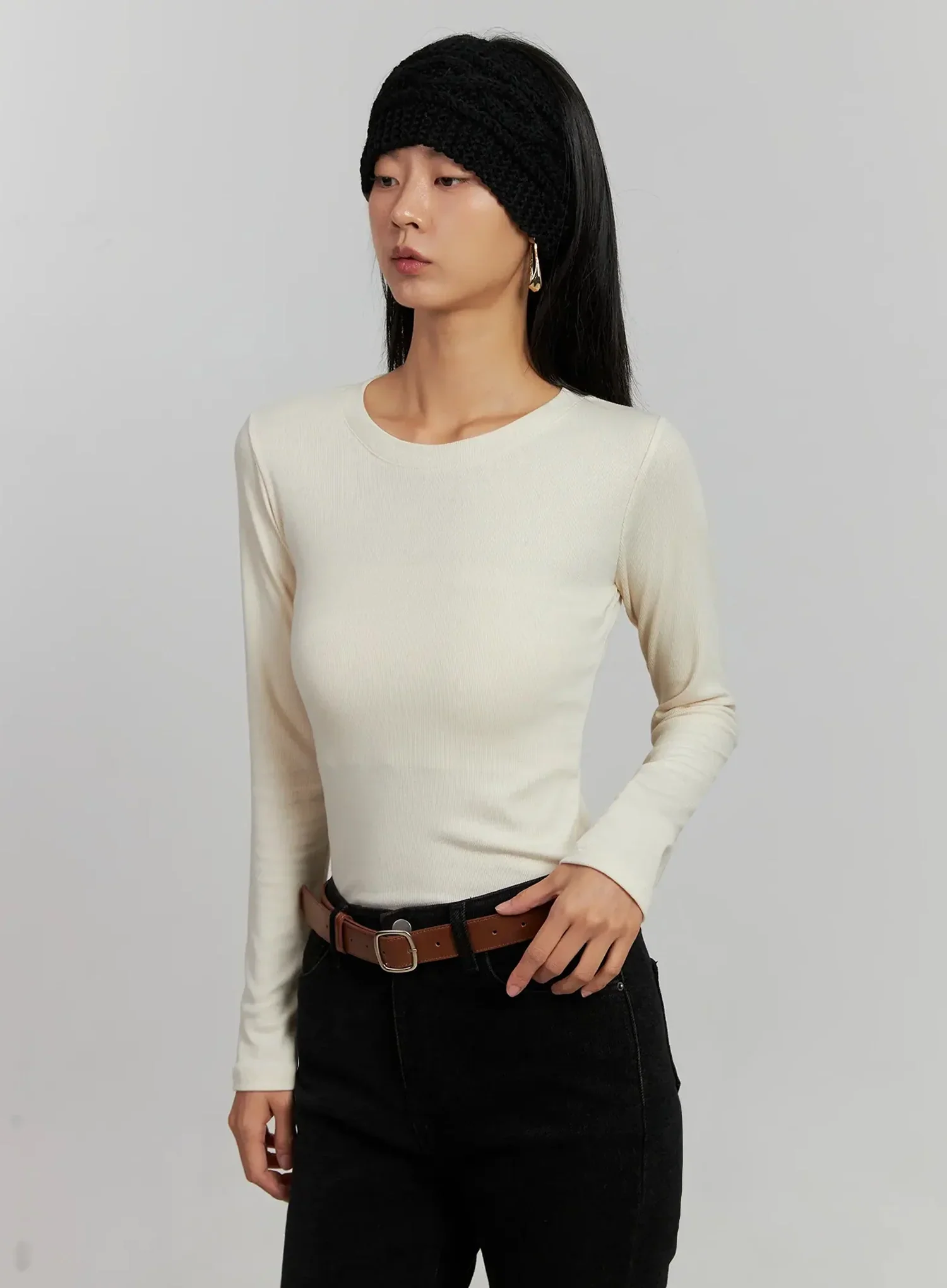 Square Buckle Slim Belt IJ502 - Image 8