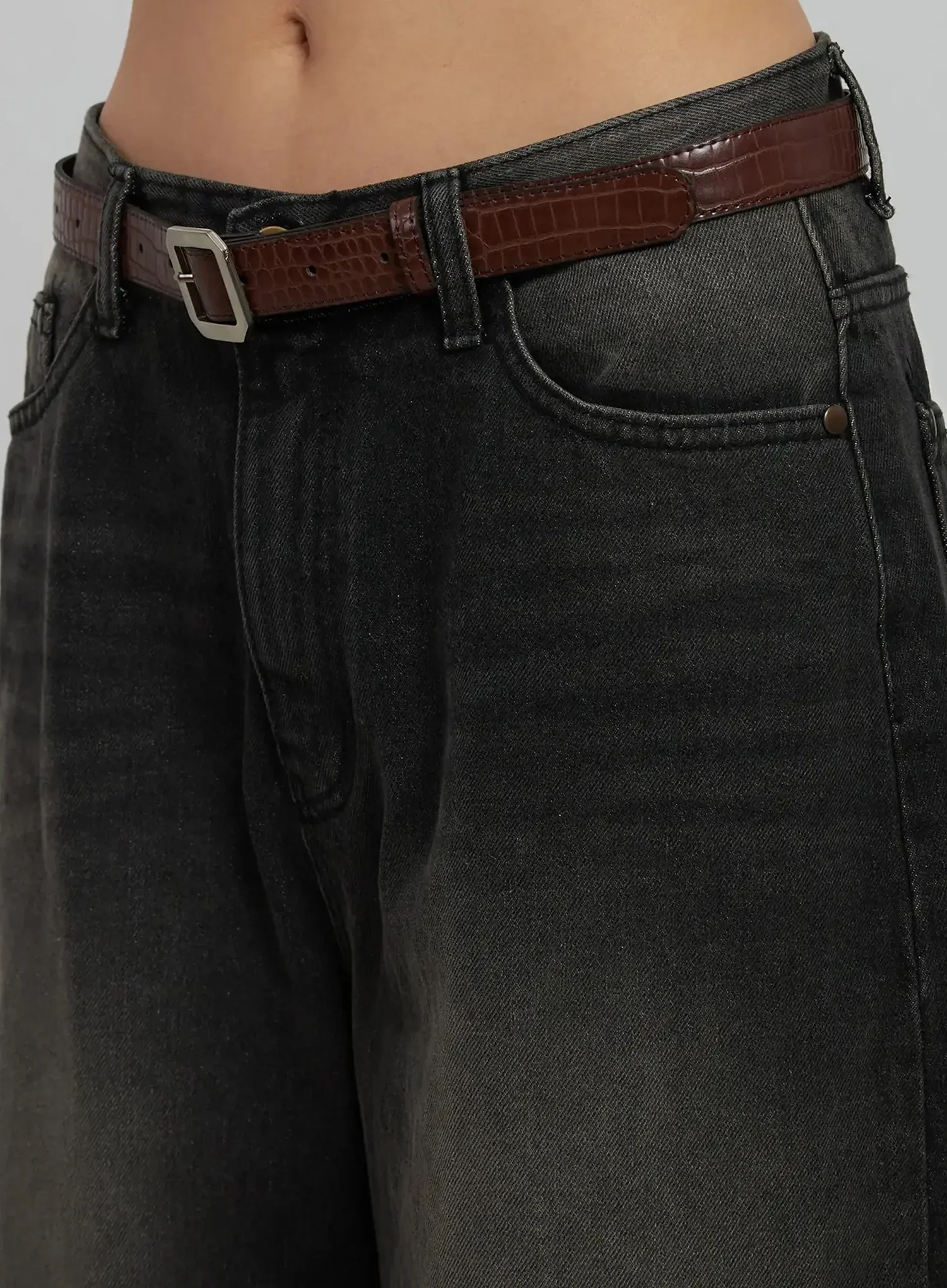 Square Buckle Textured Belt IJ509 - Image 3