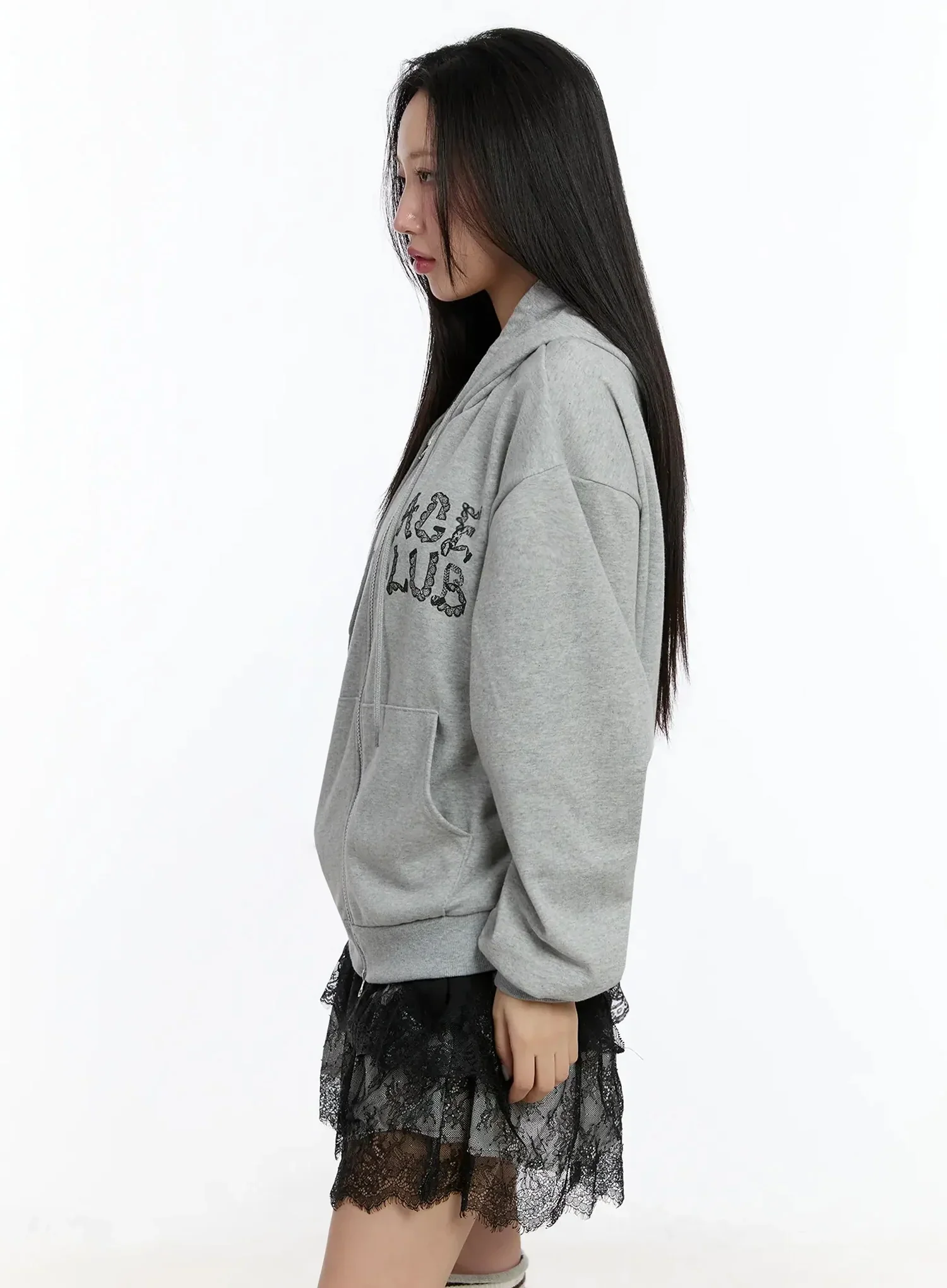 Star Lettering Zip-Up Hoodie IM509 - Image 9