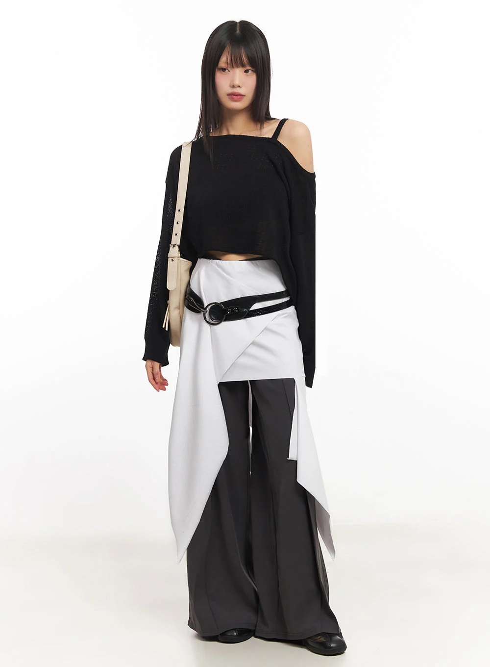 Stud Pocket Faux-Leather Shoulder Bag IY502 - Image 4