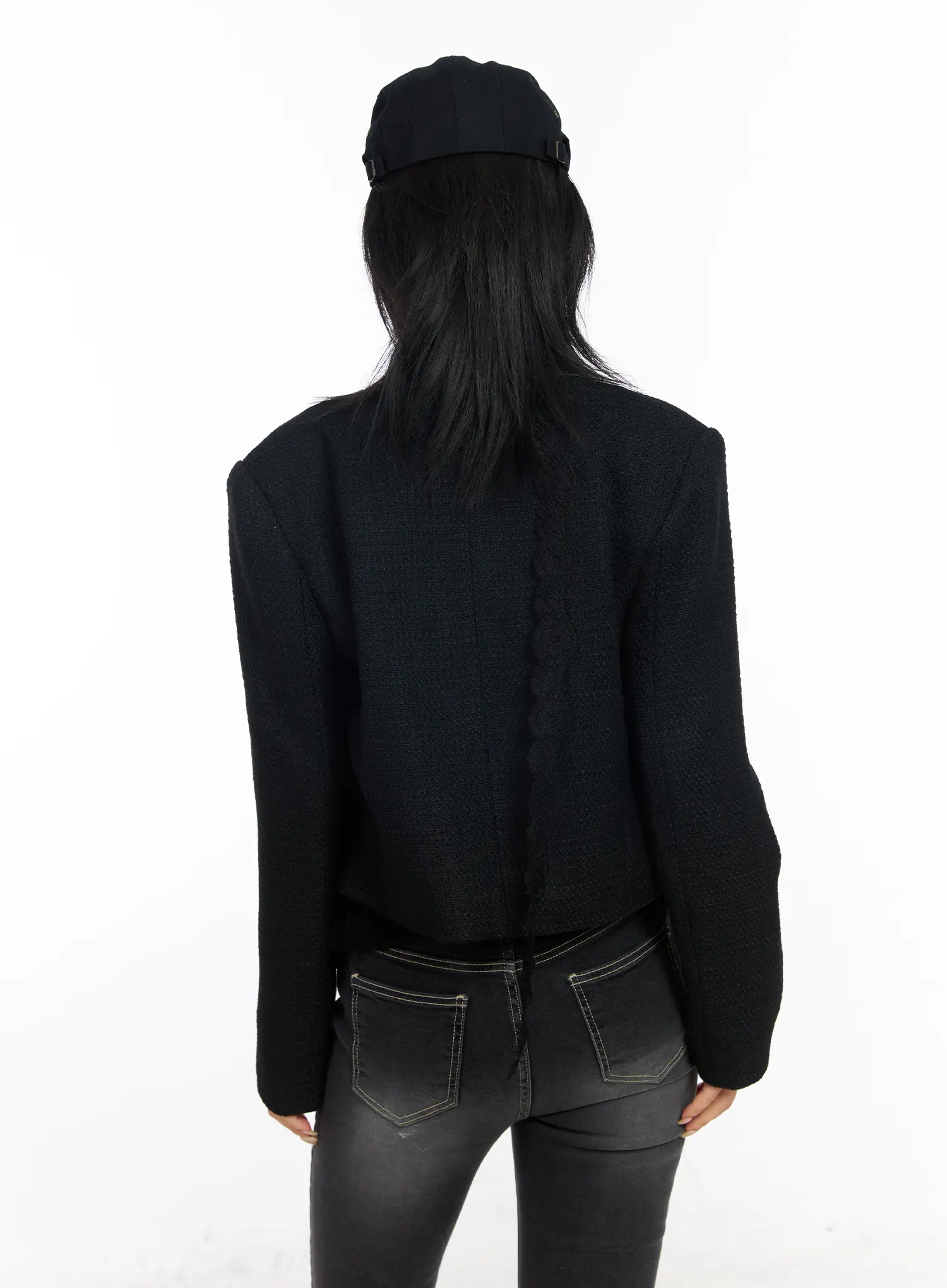 Tweed Snap Button Jacket CF527 - Image 9