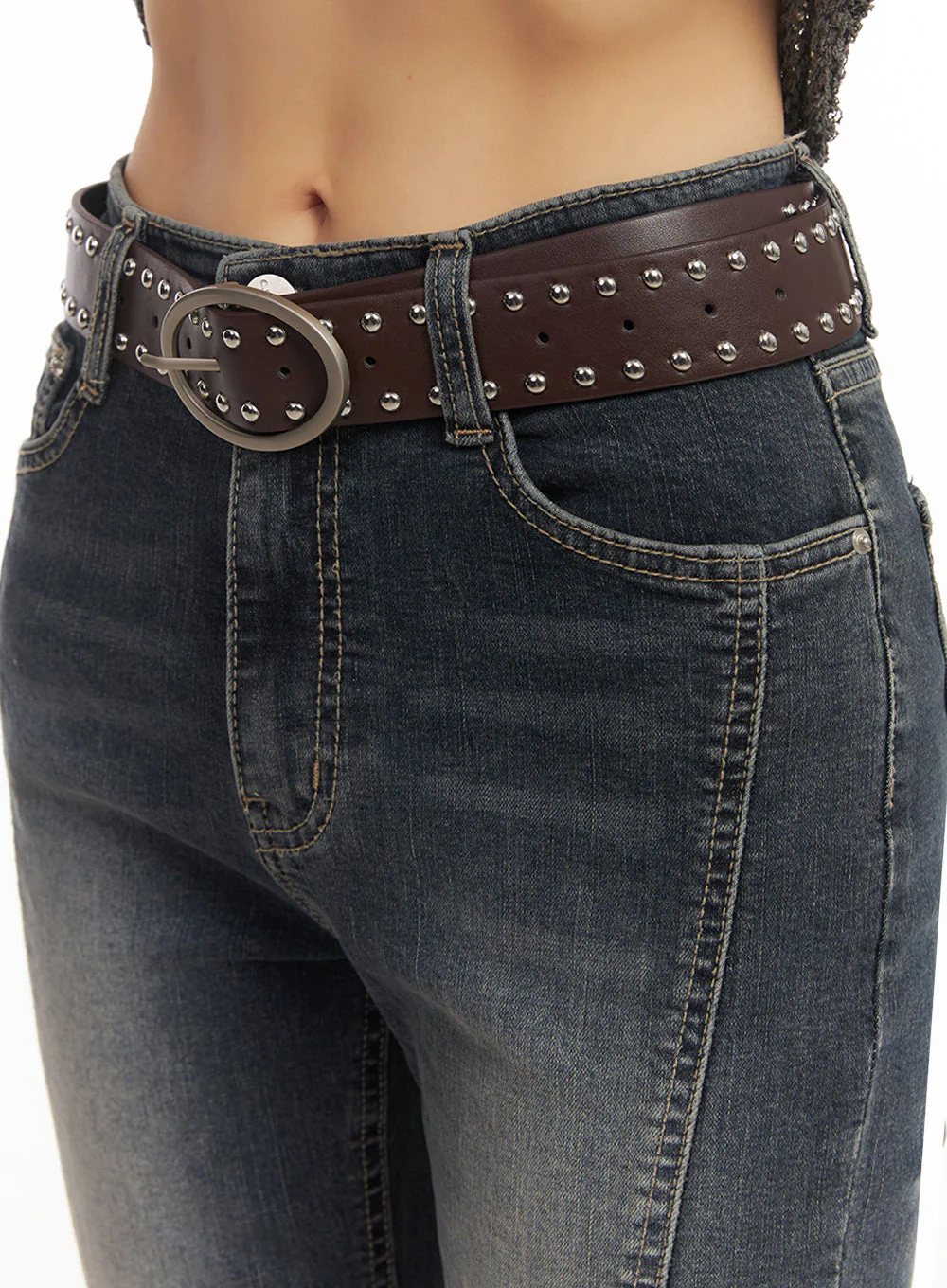 Twin Stud Faux-Leather Belt IY502 - Image 4